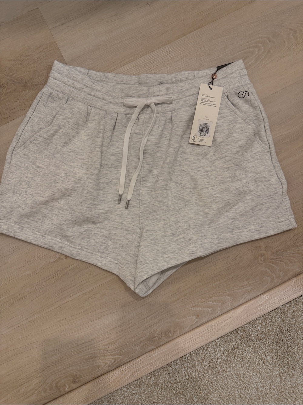 CALIA by Carrie Underwood Light Heather Gray Athletic Drawstring Shorts